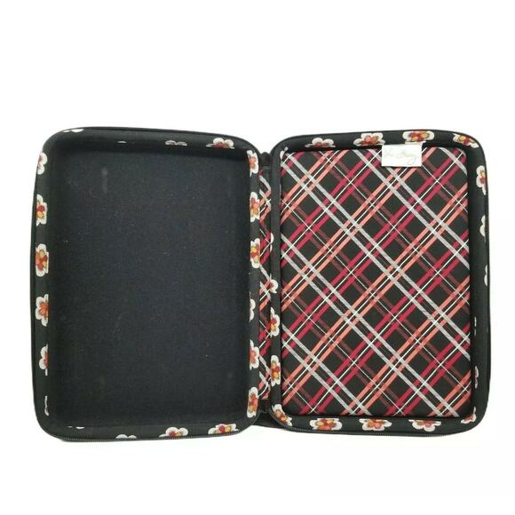 VERA BRADLEY Hard Shell Laptop Computer Case Black With Red Flowers 12in case - Picture 3 of 3